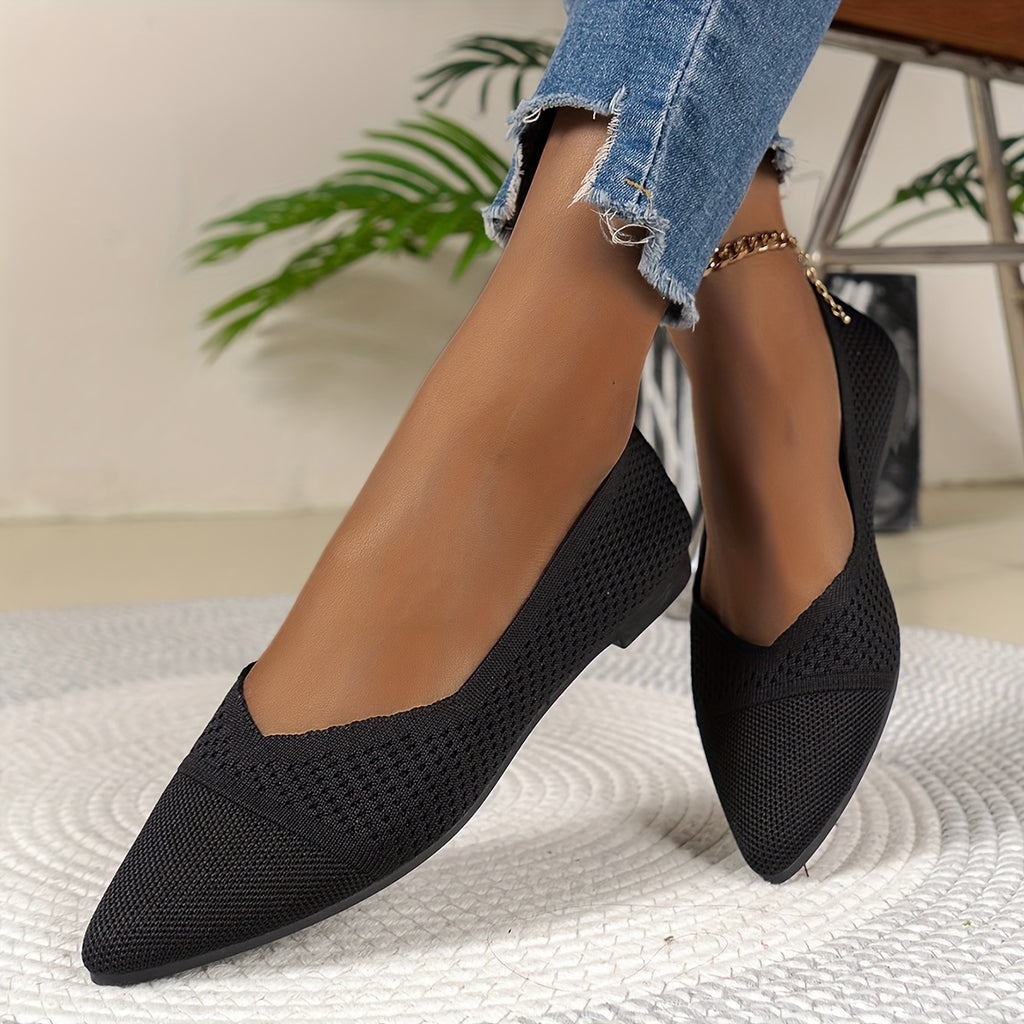 LUMMÉRAS Lisse – Pointed Toe Knit Flats