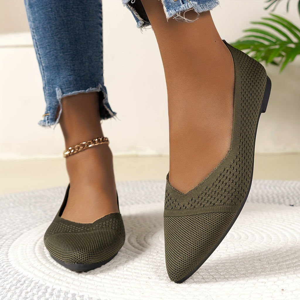 LUMMÉRAS Lisse – Pointed Toe Knit Flats