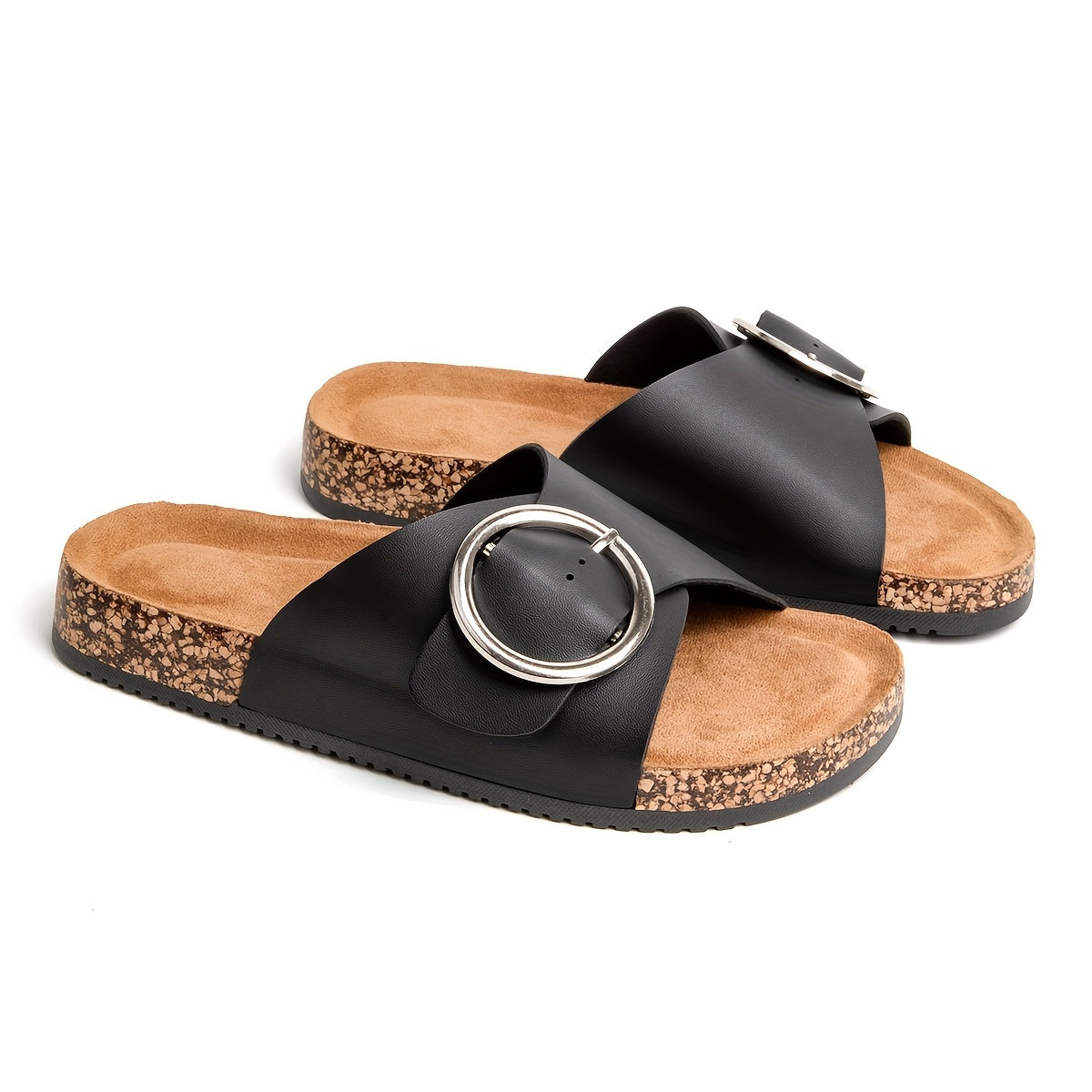 LUMMÉRAS Metallic Buckle Slide Sandals