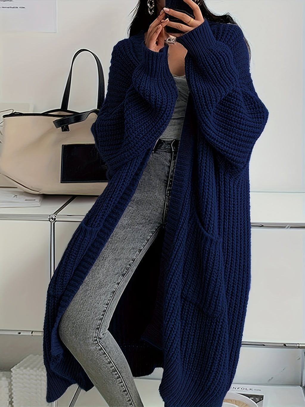 LUMMÉRAS Long Knit Open Cardigan