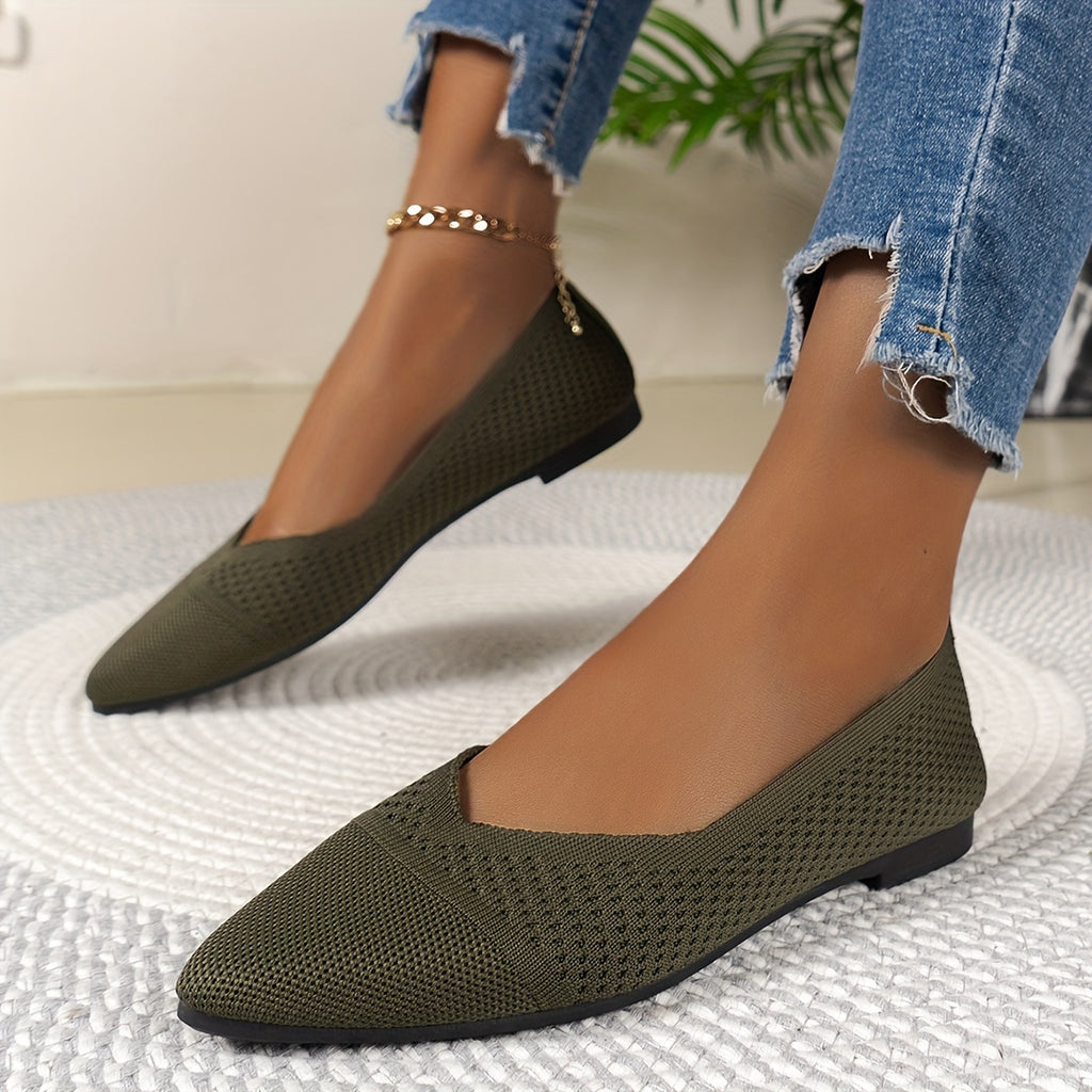 LUMMÉRAS Lisse – Pointed Toe Knit Flats