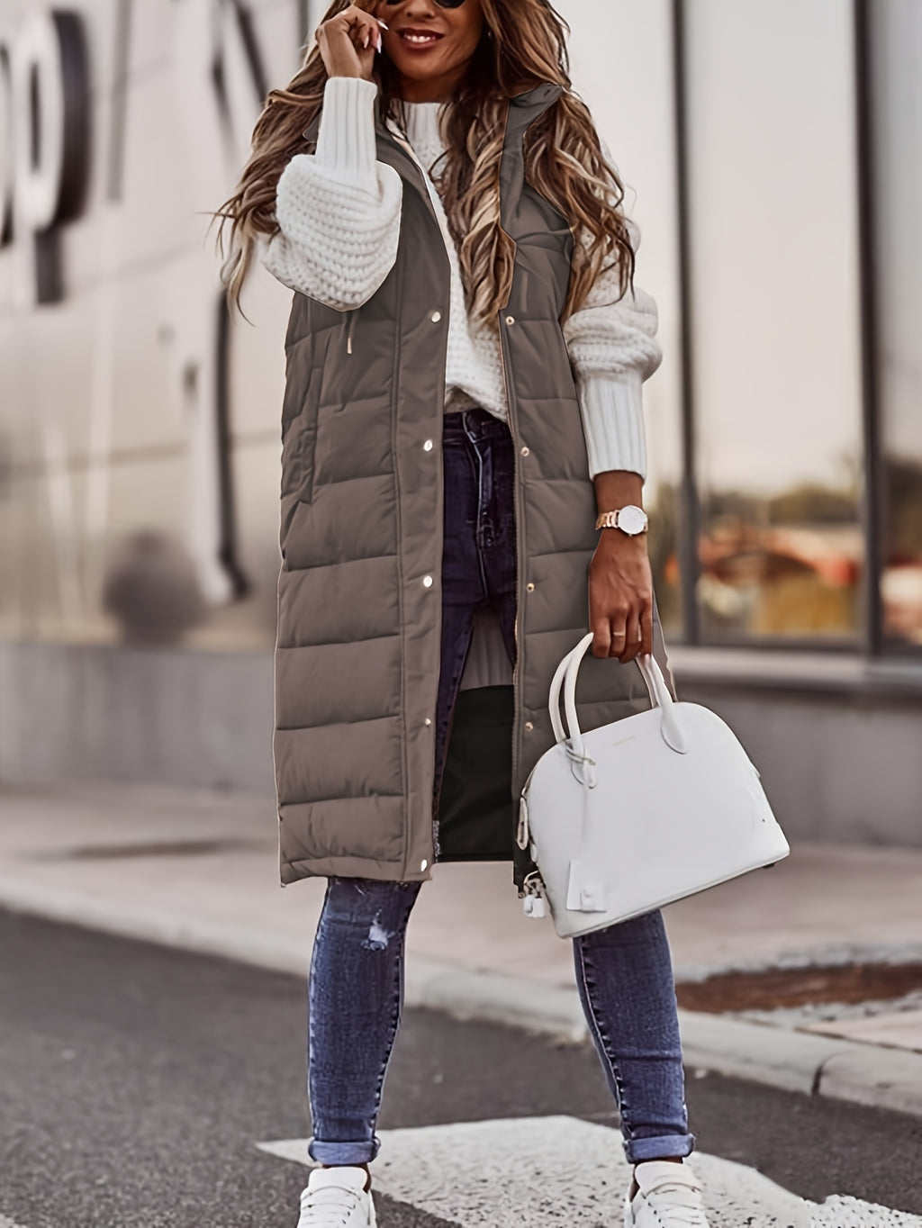 LUMMÉRAS Women's Long Quilted Hooded Vest