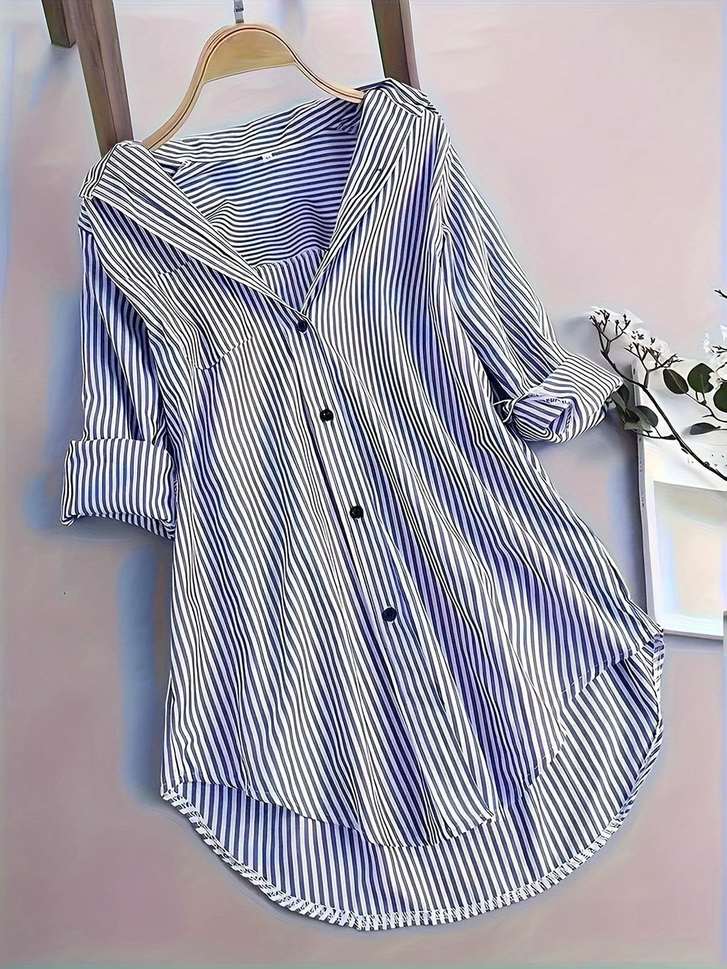 LUMMÉRAS Women's Striped Long Sleeve Button-Up Shirt