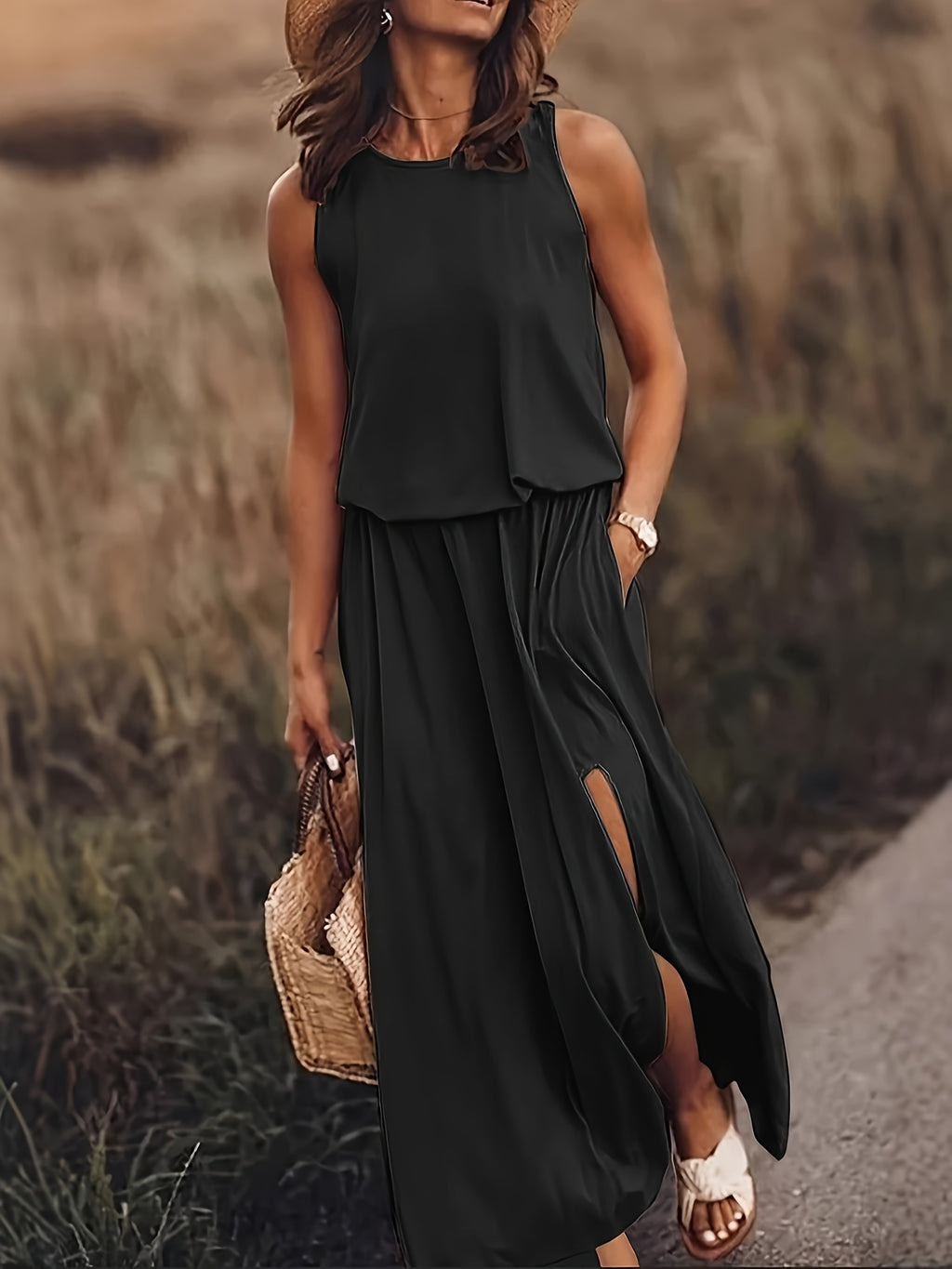 LUMMÉRAS Elegant Midi Dress with Side Slit