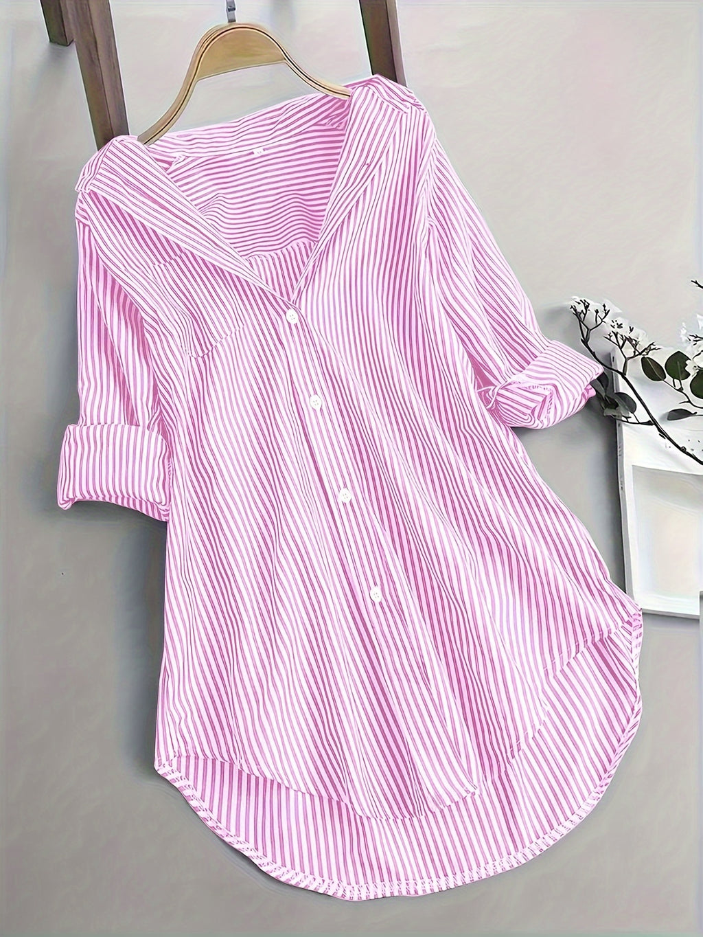 LUMMÉRAS Women's Striped Long Sleeve Button-Up Shirt