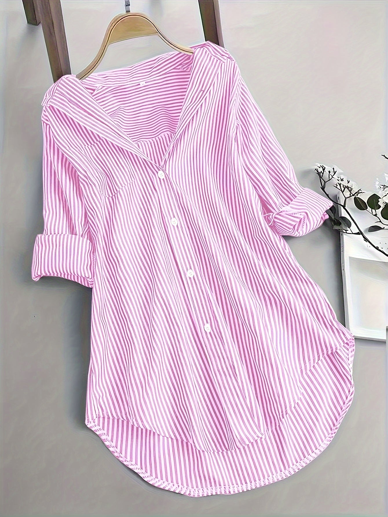LUMMÉRAS Women's Striped Long Sleeve Button-Up Shirt