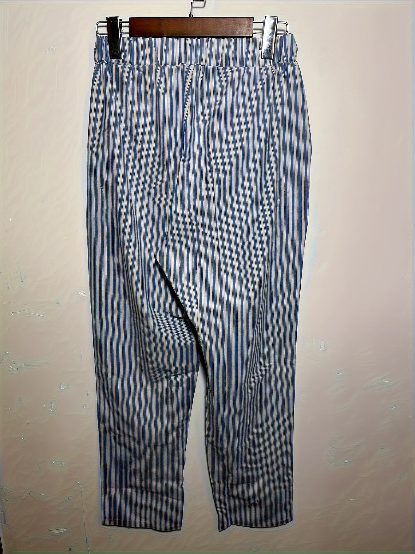 LUMMÉRAS Women's High-Waisted Striped Wide-Leg Pants