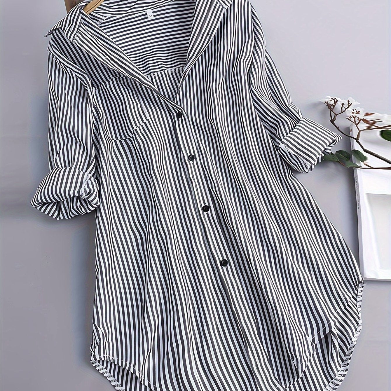 LUMMÉRAS Women's Striped Long Sleeve Button-Up Shirt