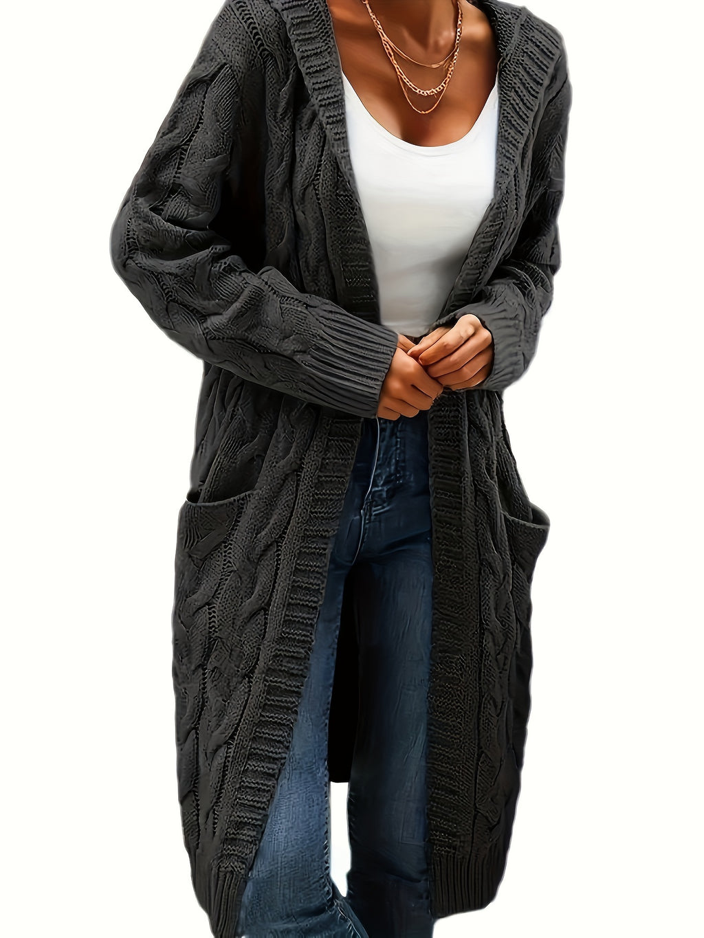 LUMMÉRAS Women's Open Front Cardigan with Pockets