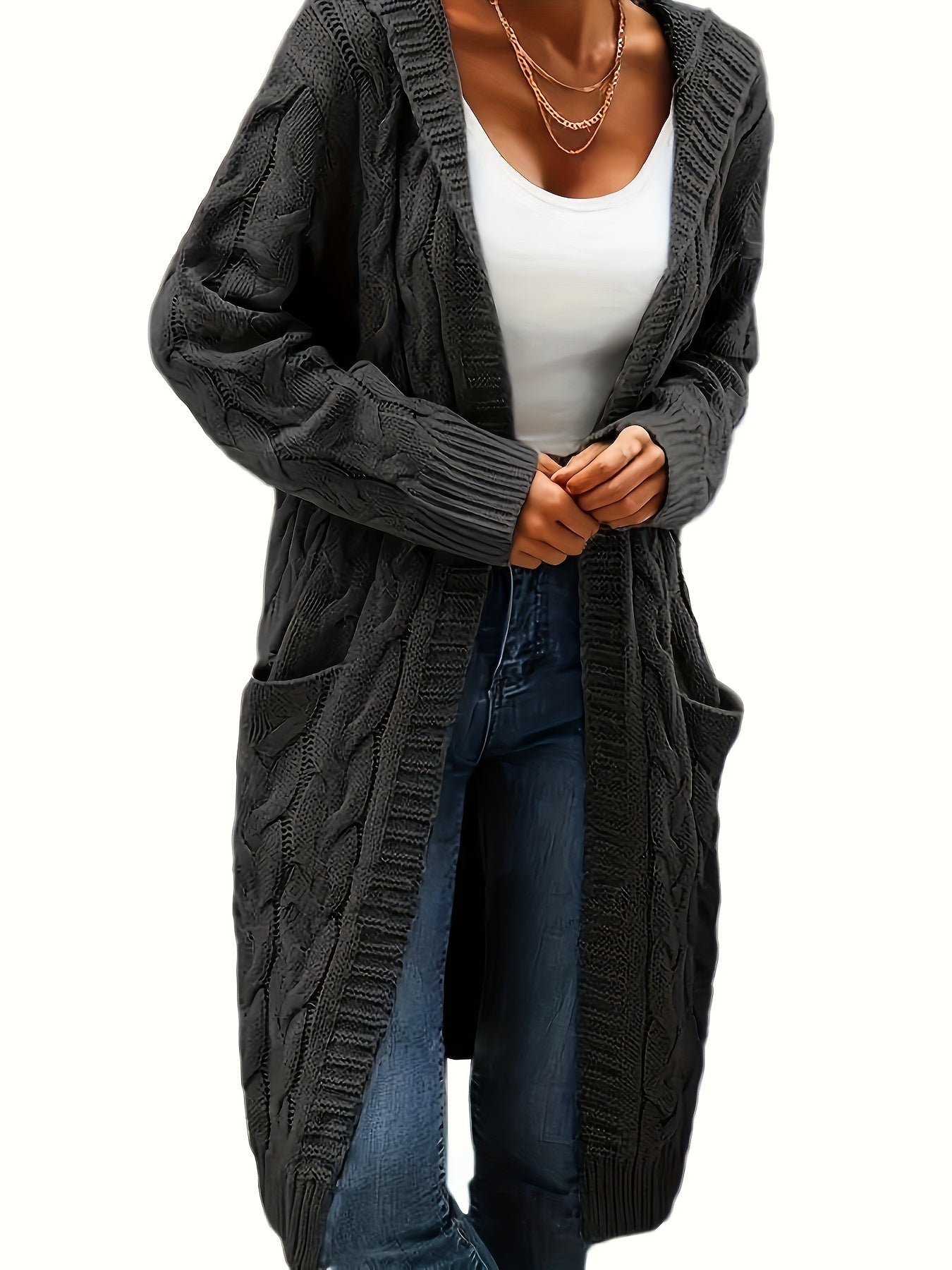 LUMMÉRAS Women's Open Front Cardigan with Pockets