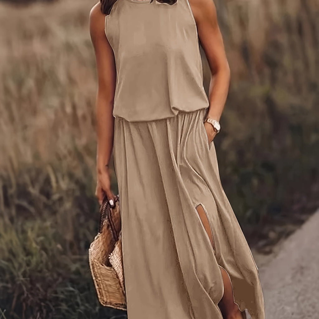 LUMMÉRAS Elegant Midi Dress with Side Slit