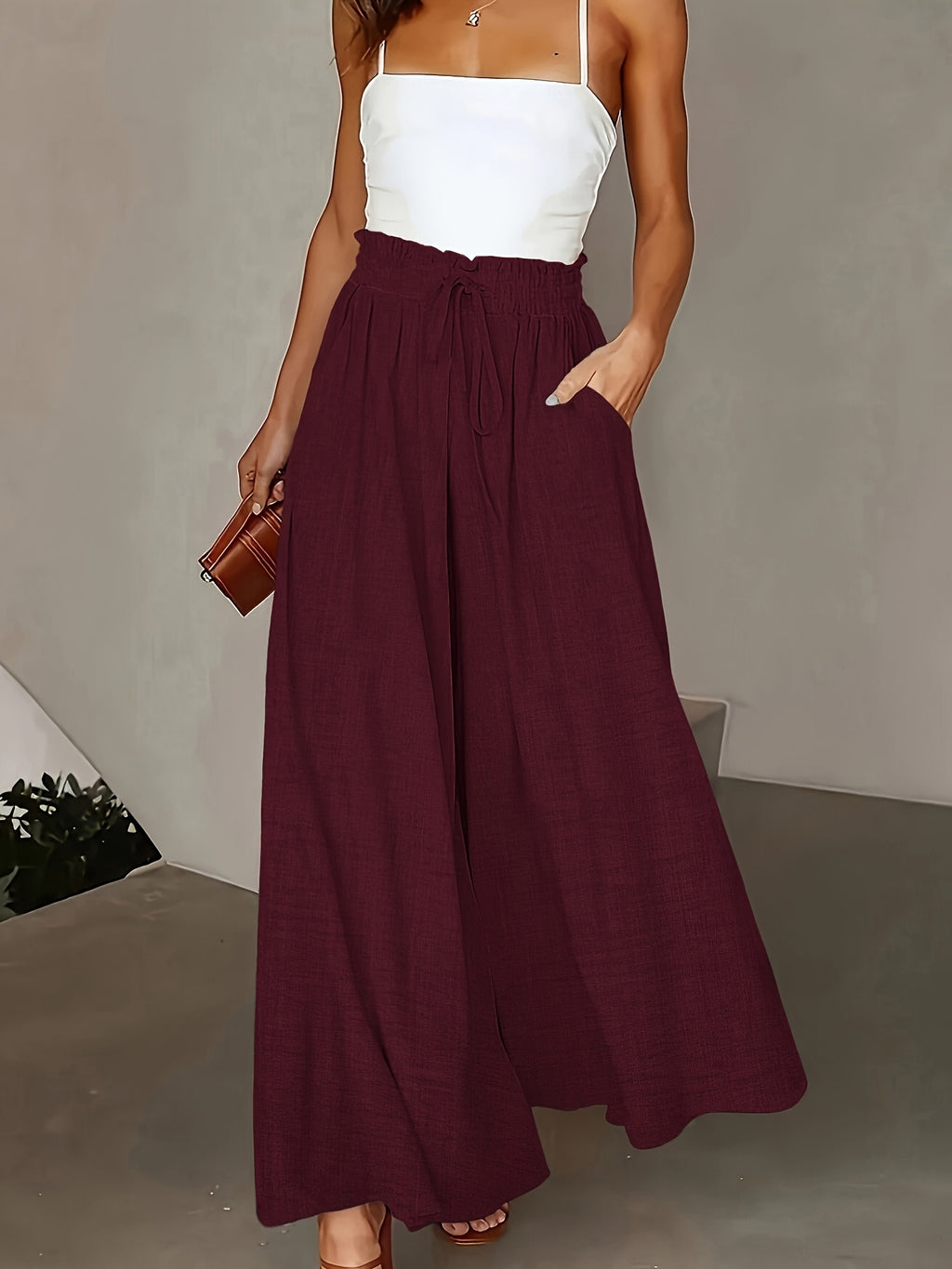 LUMMÉRAS Elegant High-Waisted Wide-Leg Women's Pants