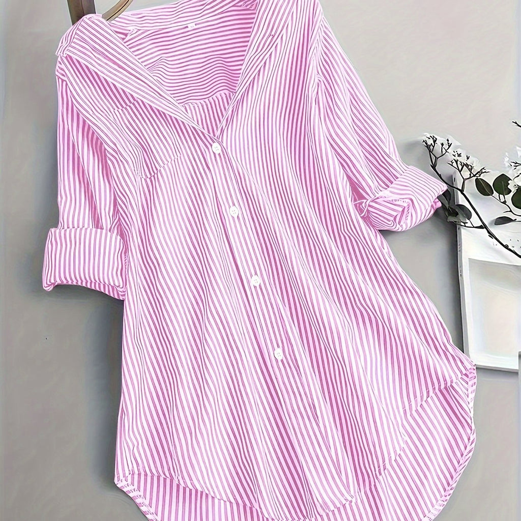 LUMMÉRAS Women's Striped Long Sleeve Button-Up Shirt