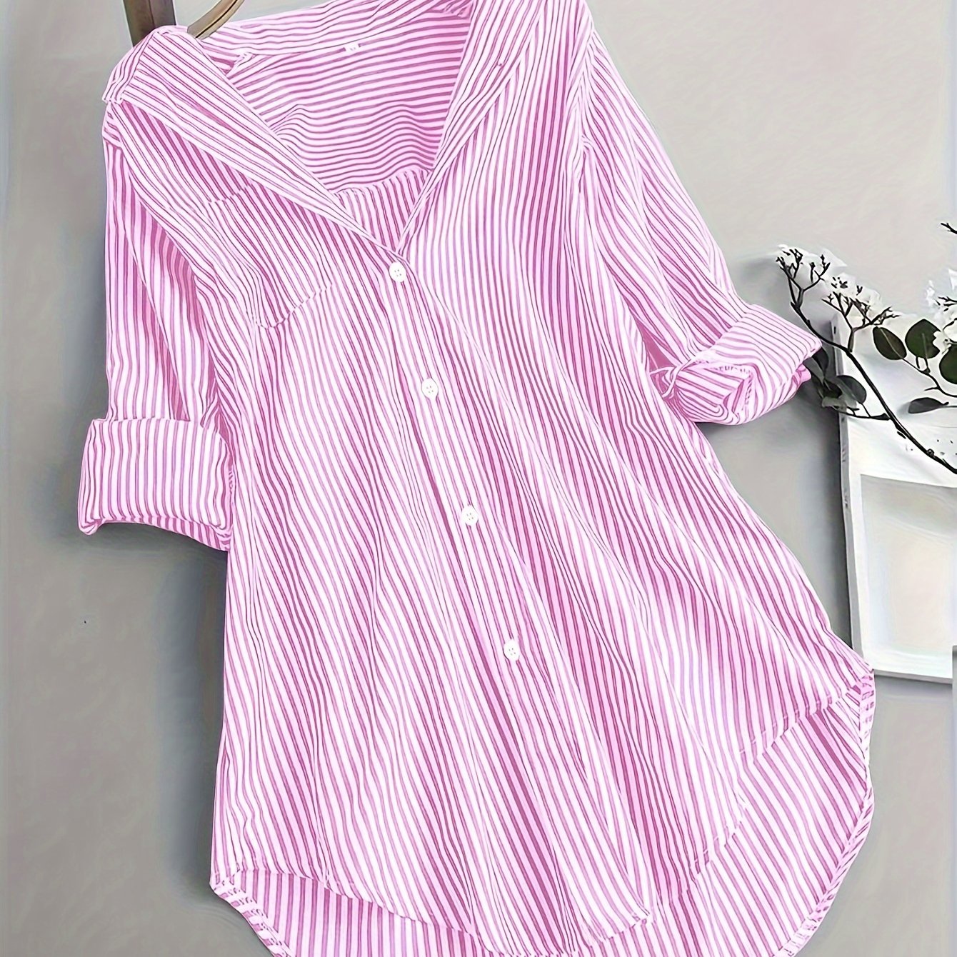 LUMMÉRAS Women's Striped Long Sleeve Button-Up Shirt