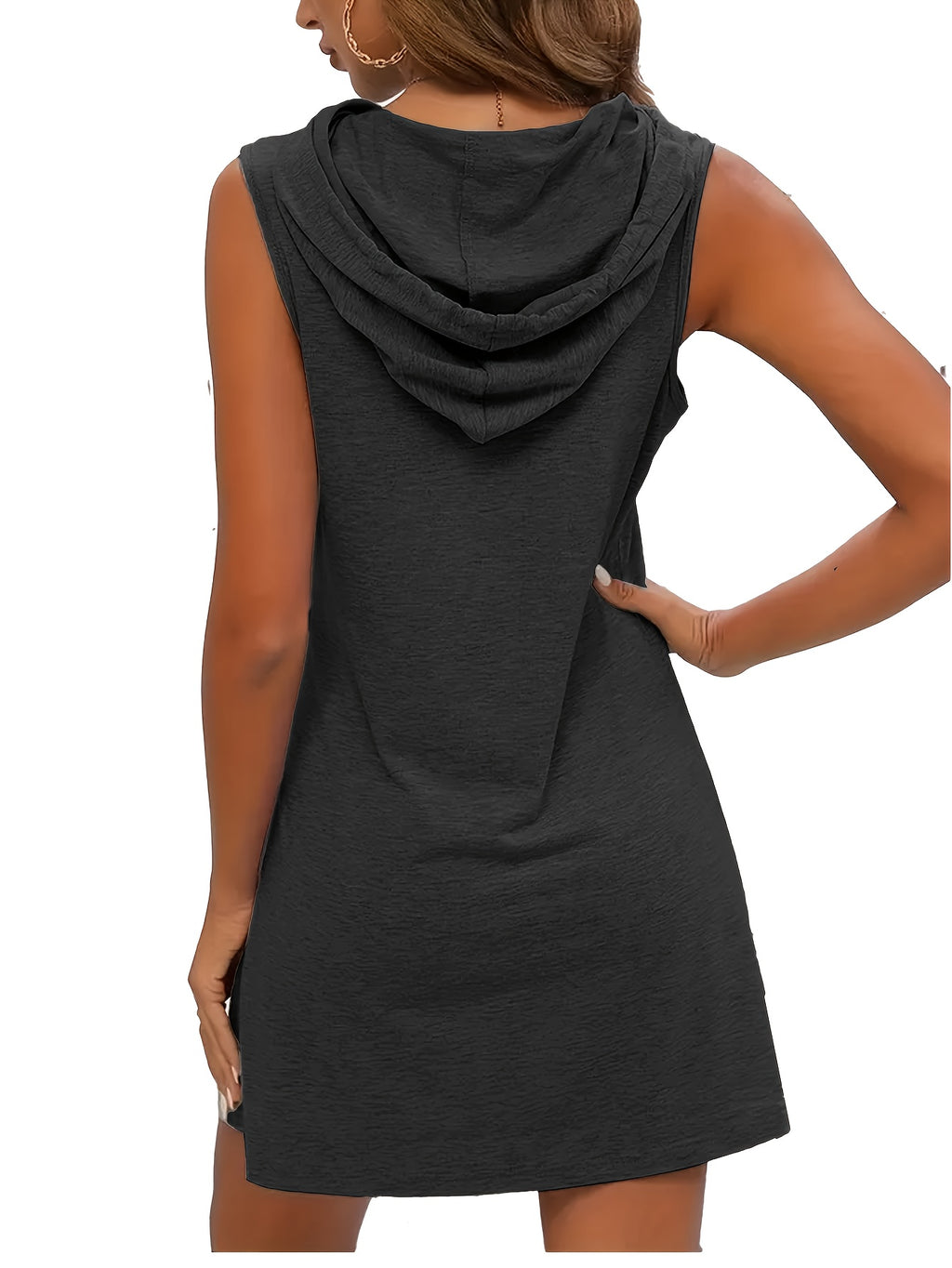 LUMMÉRAS Women's Set: Hooded Dress with Colorful Vest