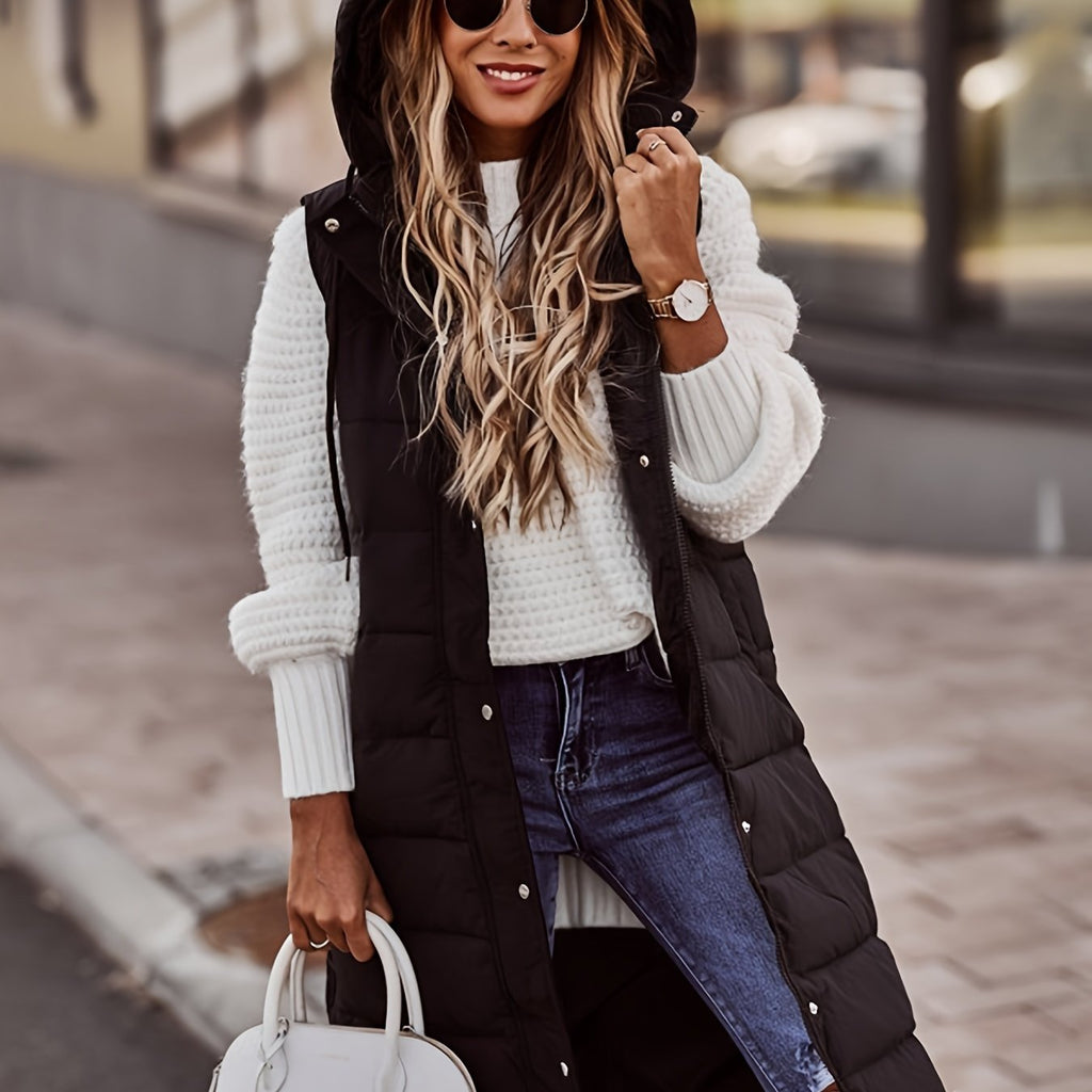 LUMMÉRAS Women's Long Quilted Hooded Vest