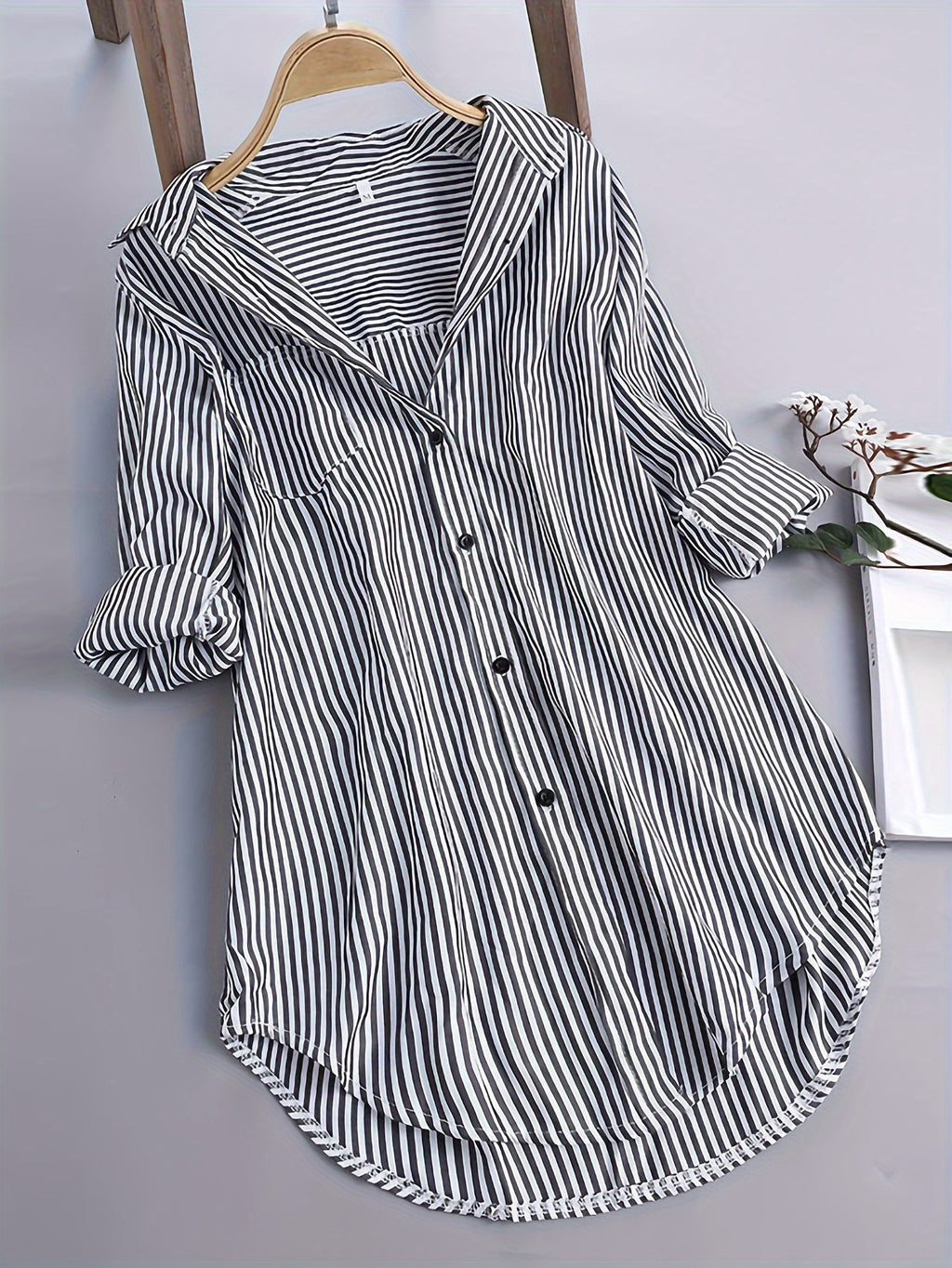 LUMMÉRAS Women's Striped Long Sleeve Button-Up Shirt