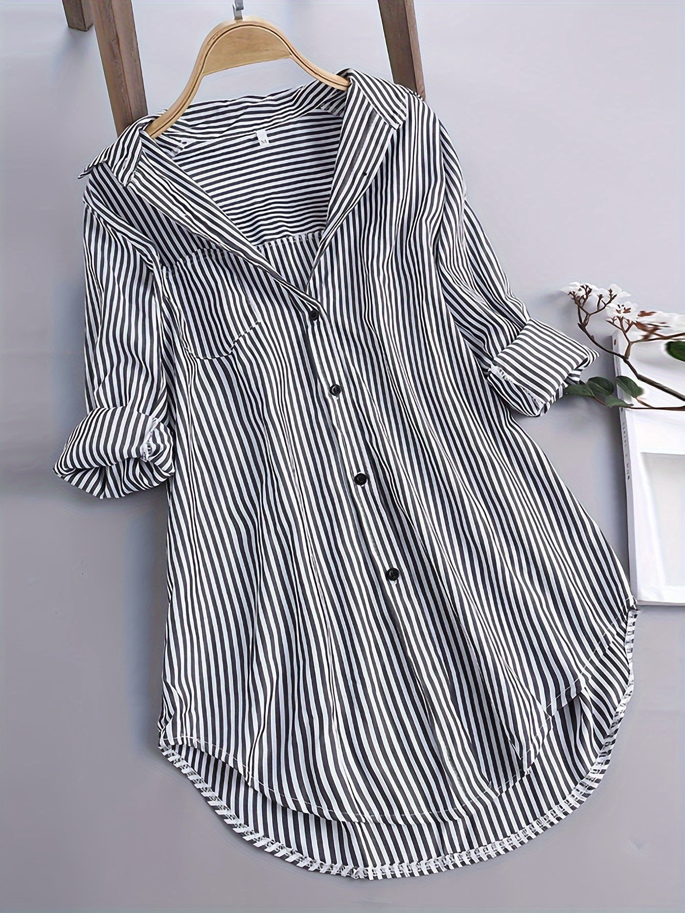 LUMMÉRAS Women's Striped Long Sleeve Button-Up Shirt