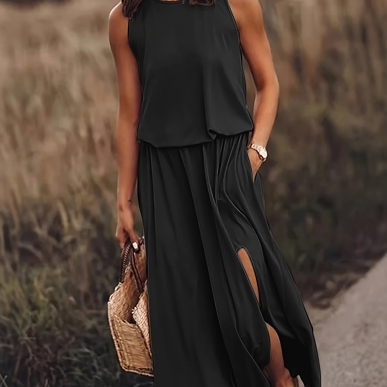 LUMMÉRAS Elegant Midi Dress with Side Slit