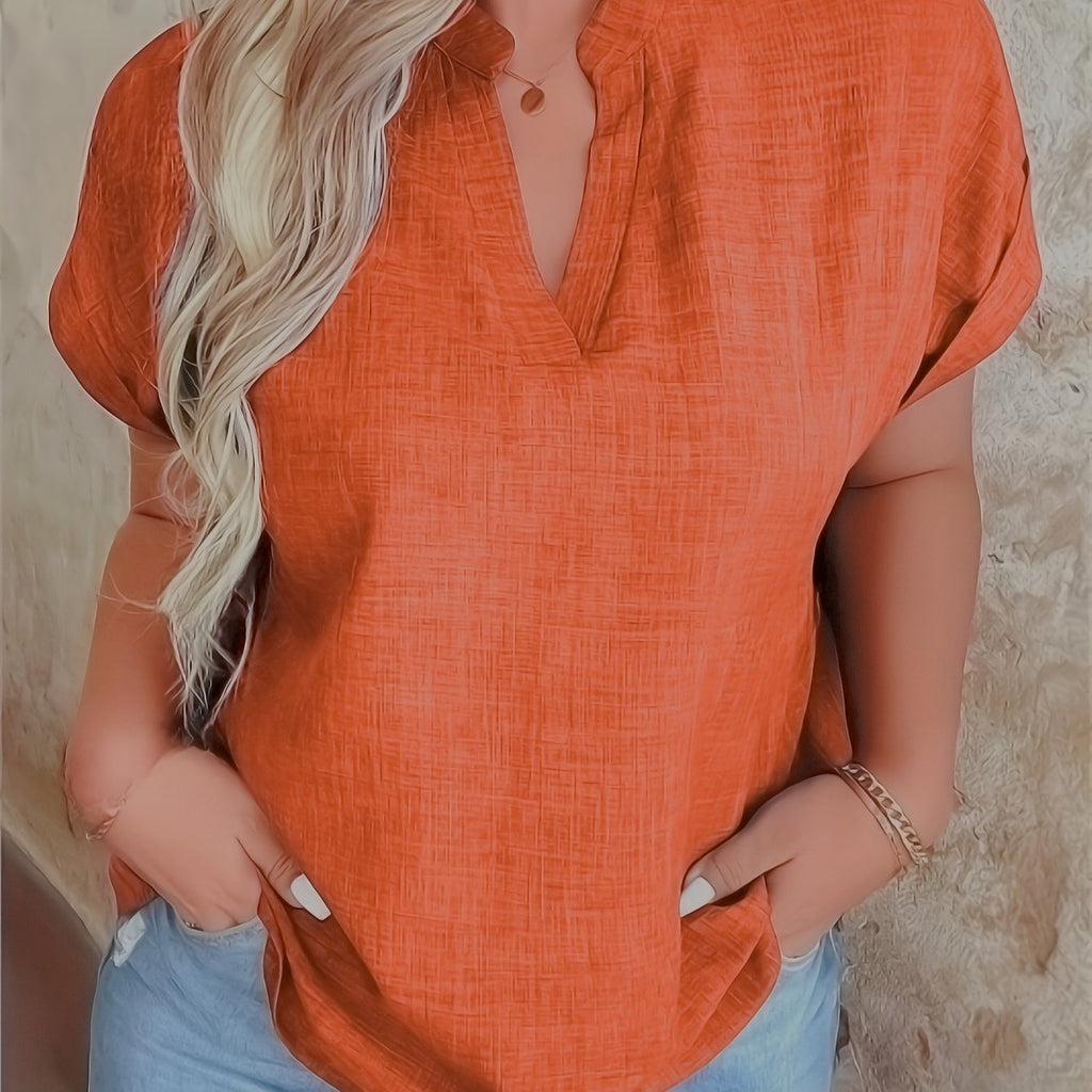 LUMMÉRAS Women's Casual V-Neck Blouse with Small Stand-Up Collar.