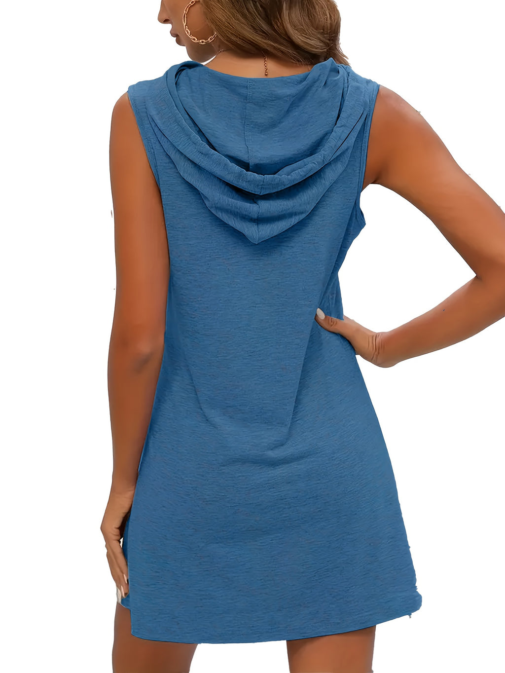 LUMMÉRAS Women's Set: Hooded Dress with Colorful Vest