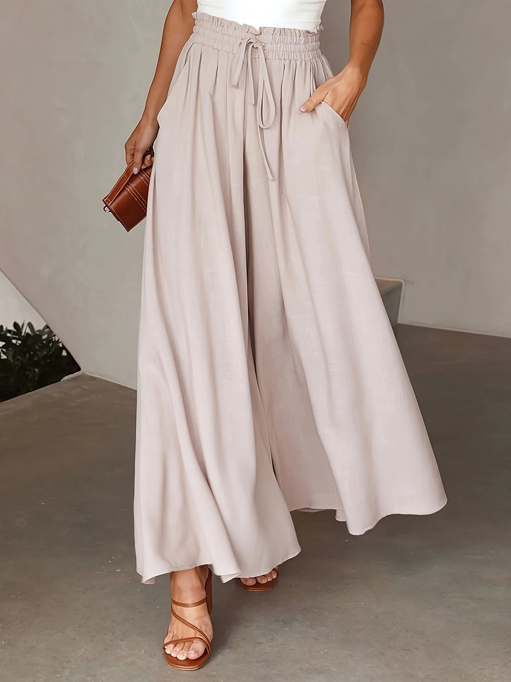 LUMMÉRAS Elegant High-Waisted Wide-Leg Women's Pants