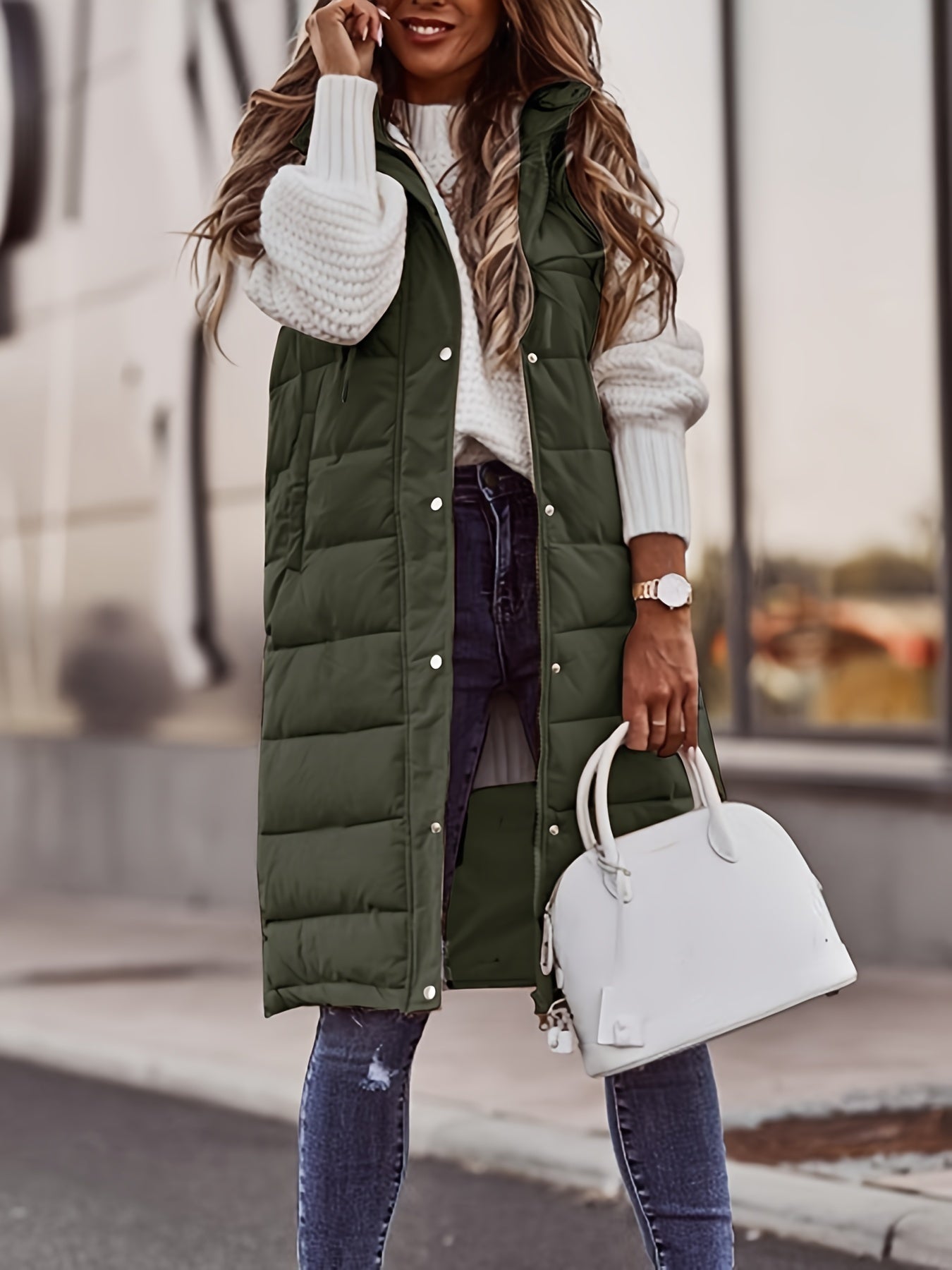 LUMMÉRAS Women's Long Quilted Hooded Vest