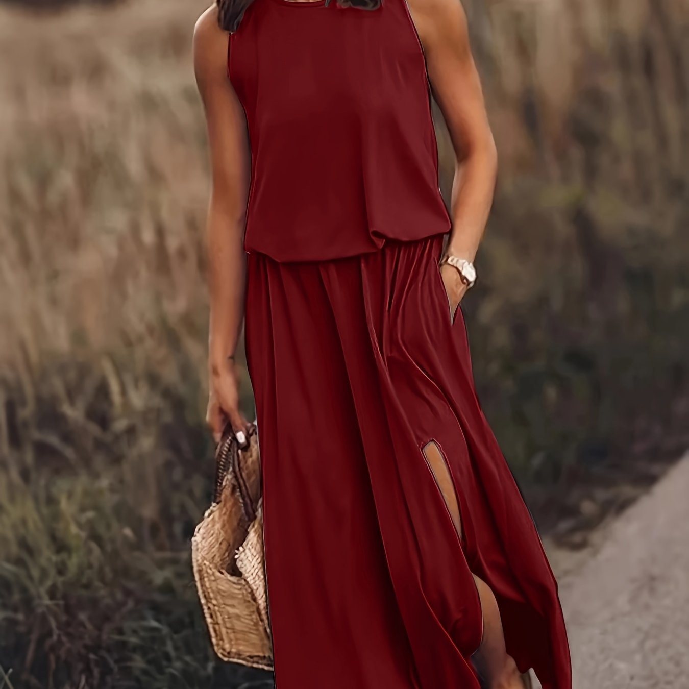 LUMMÉRAS Elegant Midi Dress with Side Slit