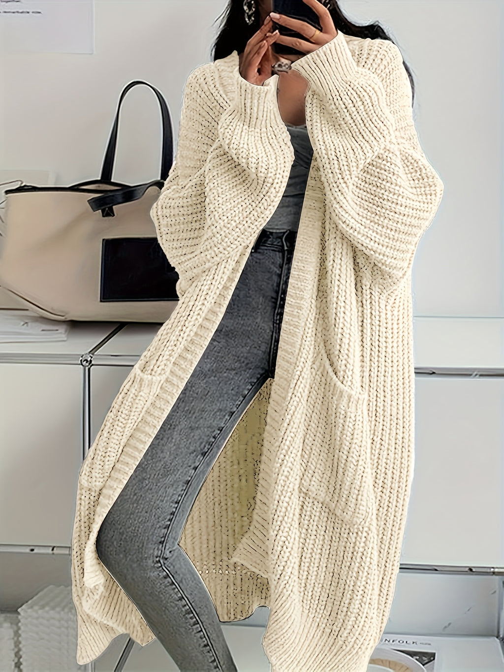 LUMMÉRAS Long Knit Open Cardigan